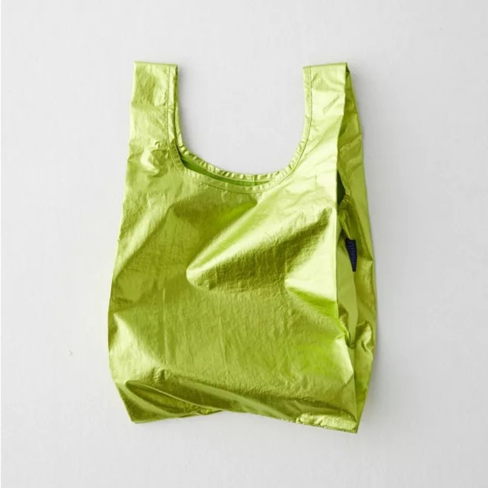 Baby BAGGU metallic green bag